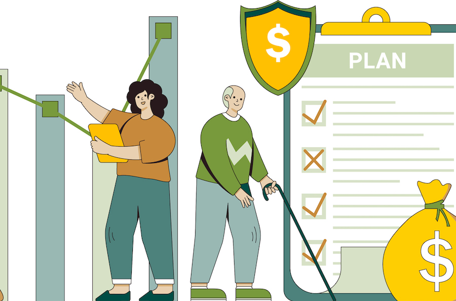 Graphic illustration for financial planning.