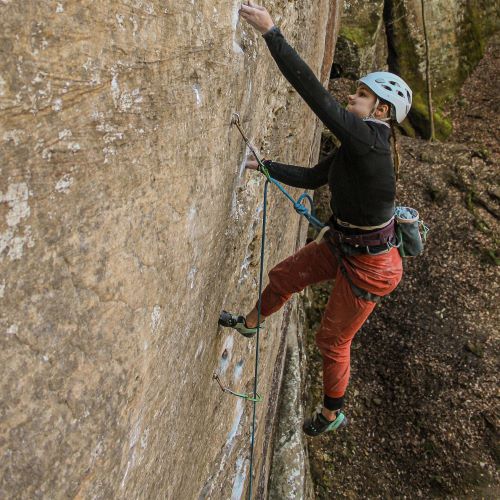 A photo of Emily Milleville on a climbing trip.