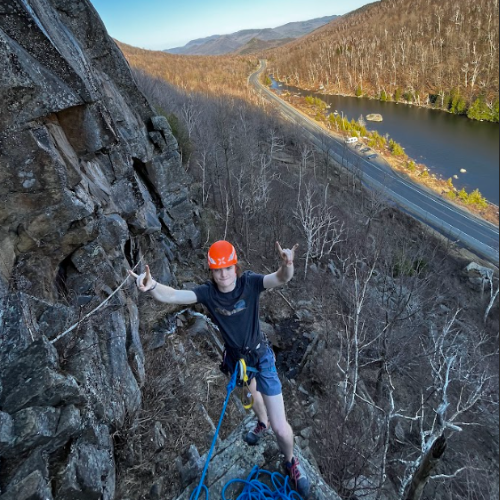 A photo of Jack Reed on a climbing trip.