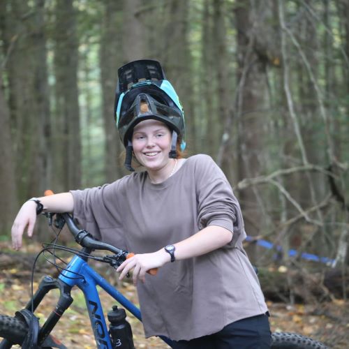 A photo of Megan Kelsch on a biking trip.