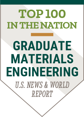 Clarkson Graduate Materials Engineering accolade for Top 100 in the nation from the US News & World report.