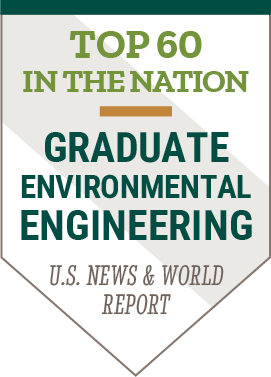 Clarkson Graduate Environmental Engineering accolade for Top 60 in the nation from the US News & World report.