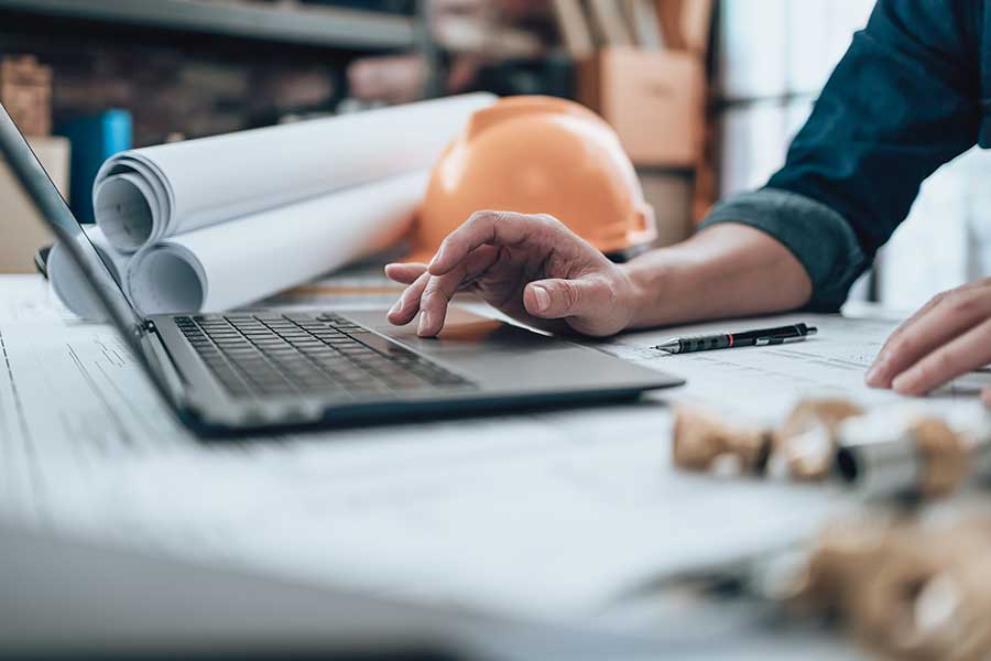 Individual working on a computer