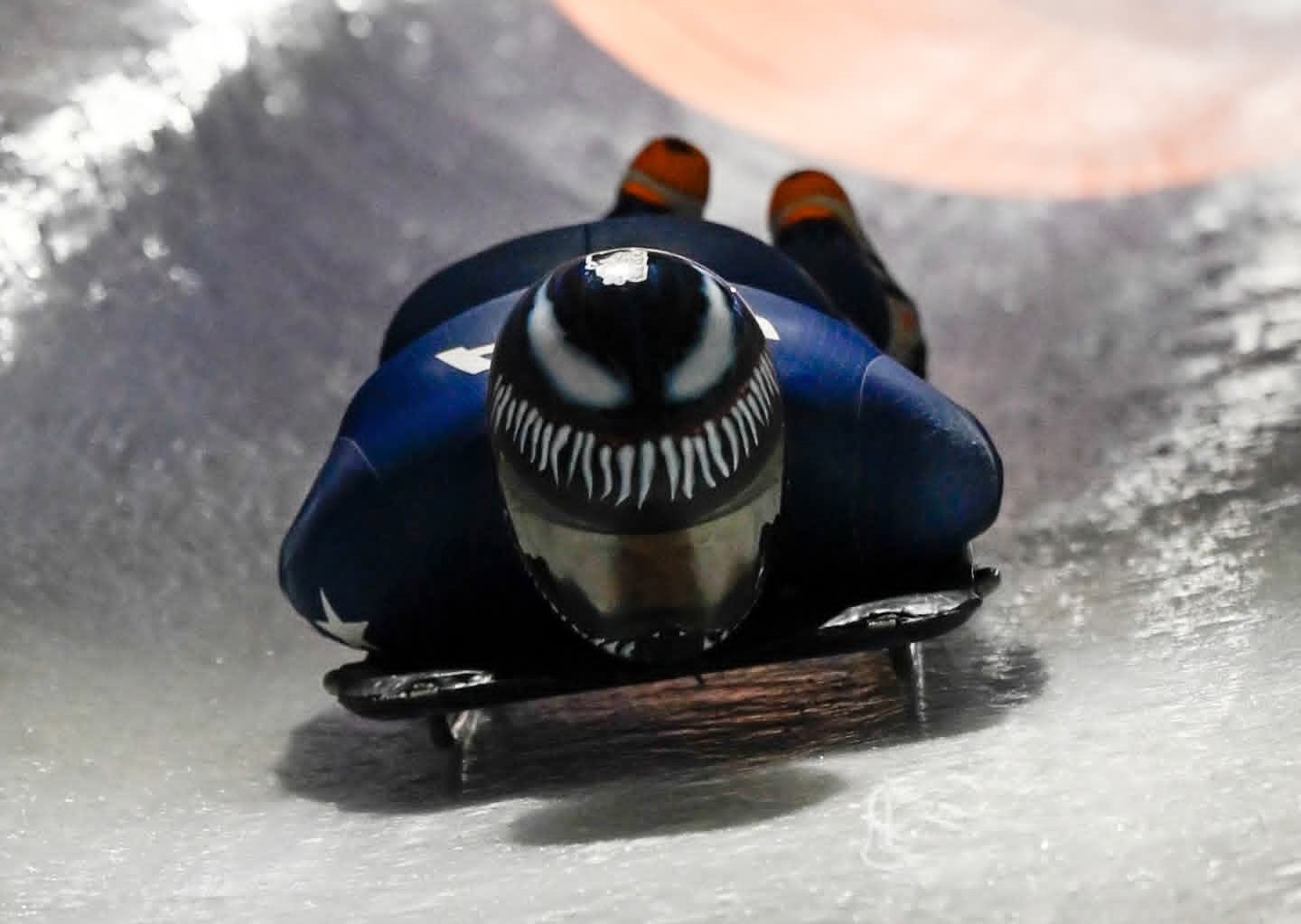 Austin Florian competes at skeleton