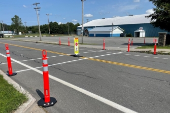 Stockholm/Brasher Pop-Up Crosswalk Installed by Clarkson University Students to Enhance Pedestrian Safety